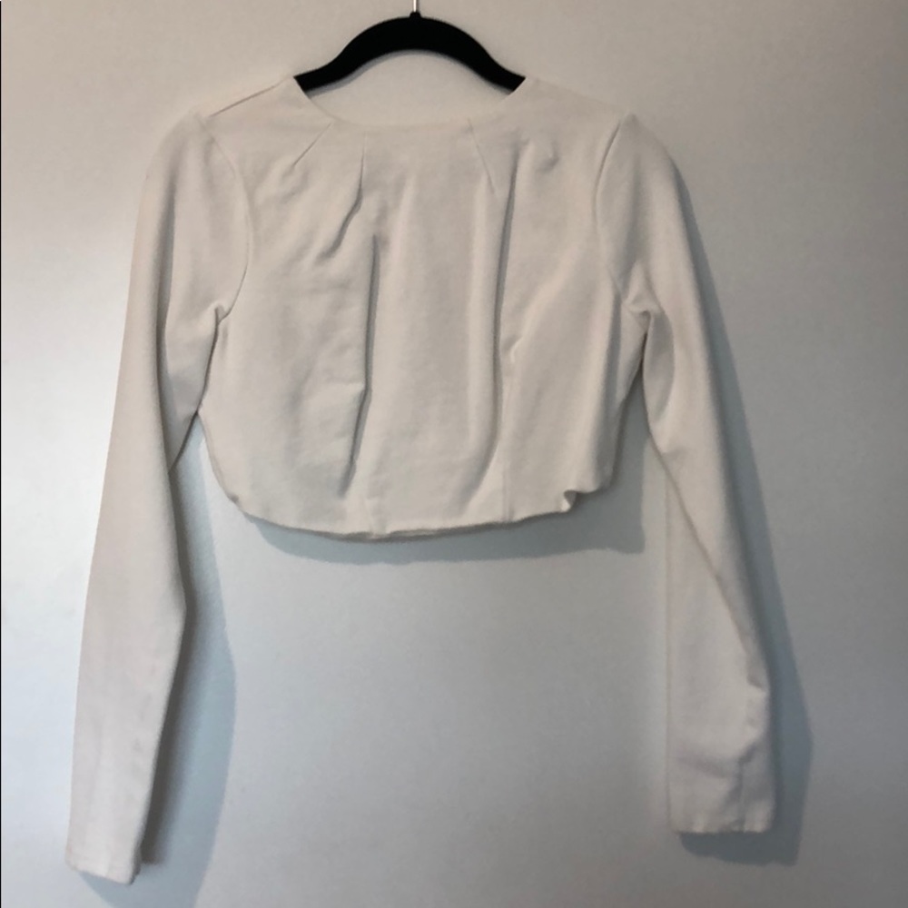 Nasty Gal open back long sleeve white shirt.